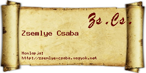 Zsemlye Csaba névjegykártya